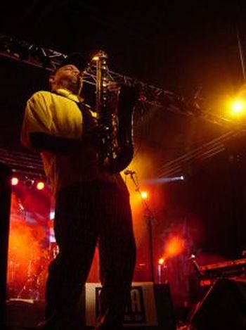 sax player music festival