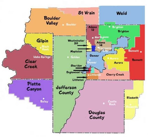 school districts area denver colorado school districts area