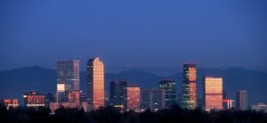 companies in denver denver skyline at dusk