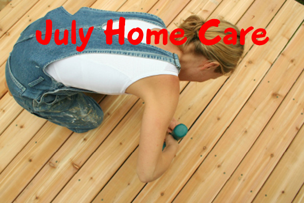 woman repairing deck